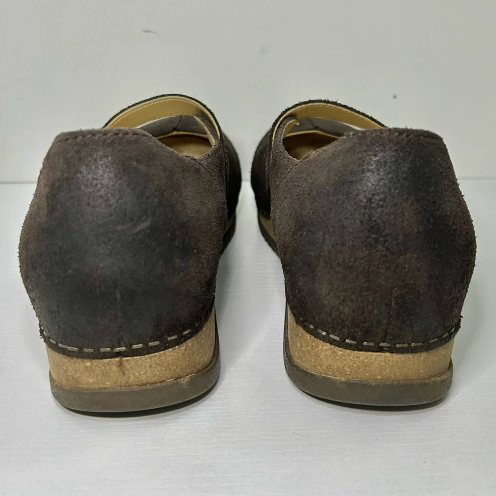 Dansko Mika Dark Brown Suede Mary Jane Flats Size 40EU